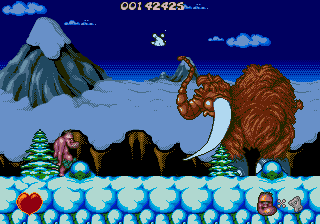 Chuck Rock screenshot for Genesis