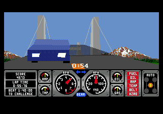 Hard Drivin' screenshot for Genesis