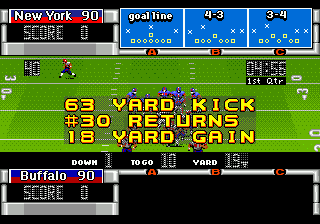 John Madden Football Championship Edition screenshot for Genesis
