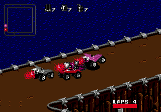 Rock 'n Roll Racing screenshot for Genesis