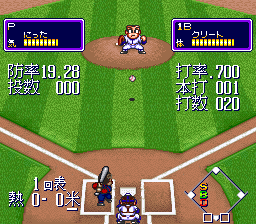 Downtown Nekketsu Baseball Monogatari: Baseball de Shoufuda! Kunio-kun screenshot for SFC